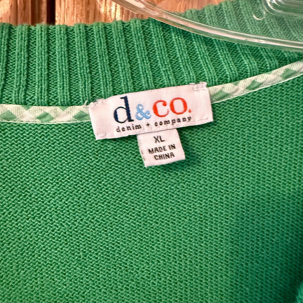 The Quacker Factory strawberry shirt AND D & Co. cardigan, QVC, XL - Picture 2 of 8